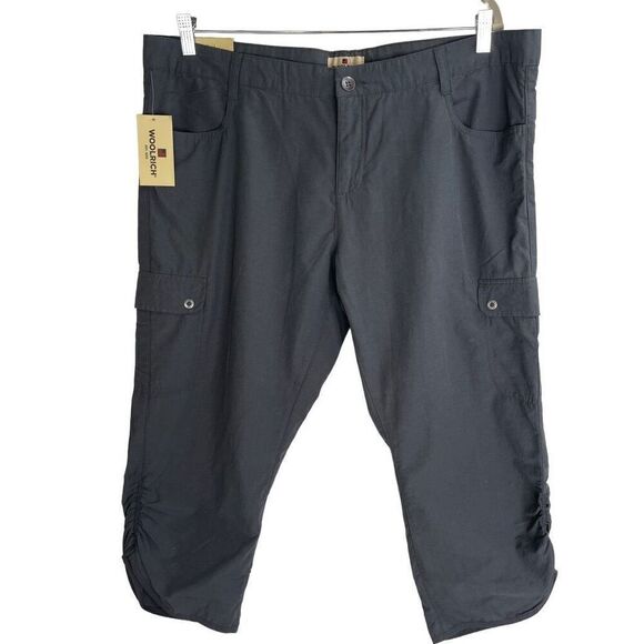 Woolrich Dark Slate Trek Cargo Hiking Capri Pants Size 12 New - Picture 2 of 10